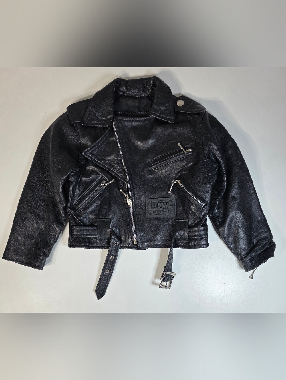 BOY London 80's extremely Rare Leather Child Moto Jacket Size 4 Years